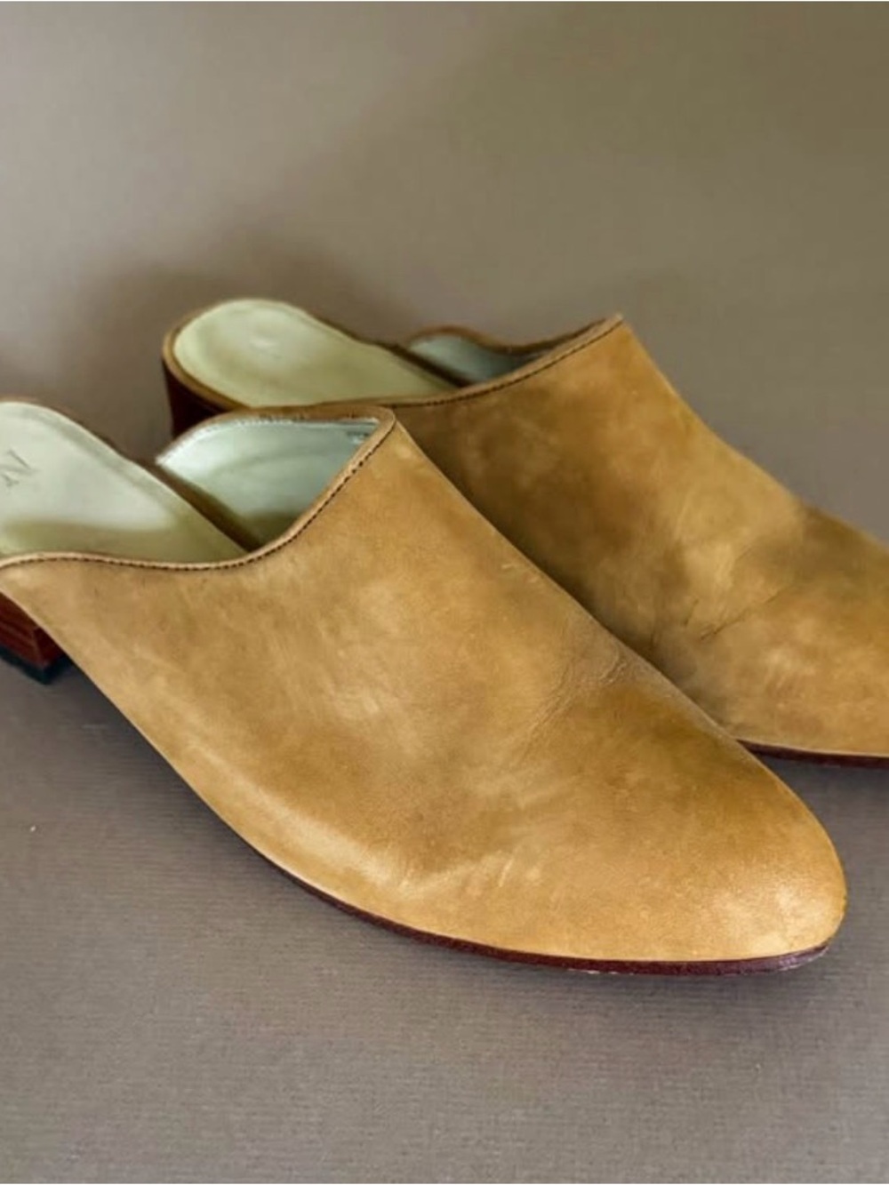 Nisolo Tan Leather Suede Mule Clogs